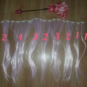 26" PINK straight 8 peice extentions